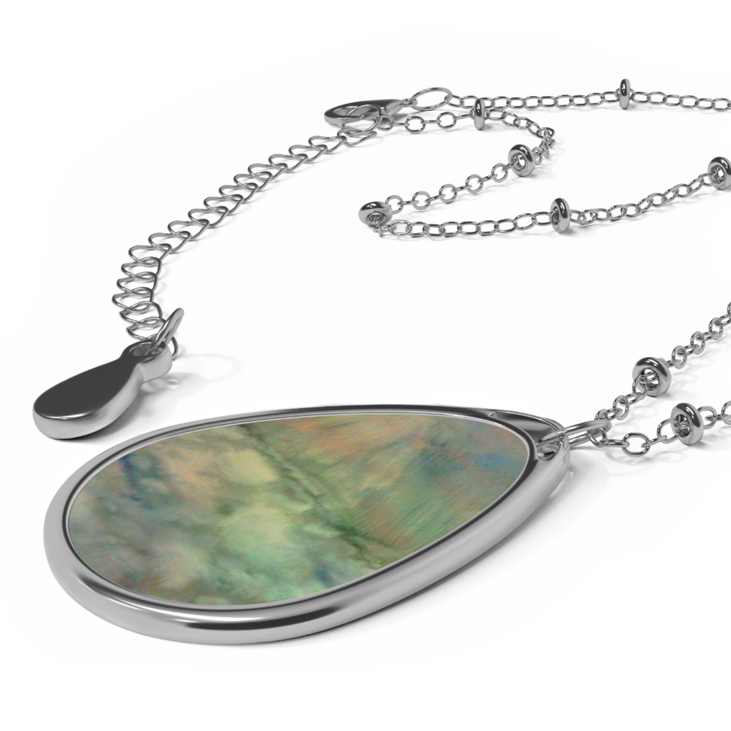 Elegant Oval Necklace - Nature-Inspired Jewelry, Teardrop Pendant, Perfect Gift for Her, Minimalist Necklace, Layering Jewelry