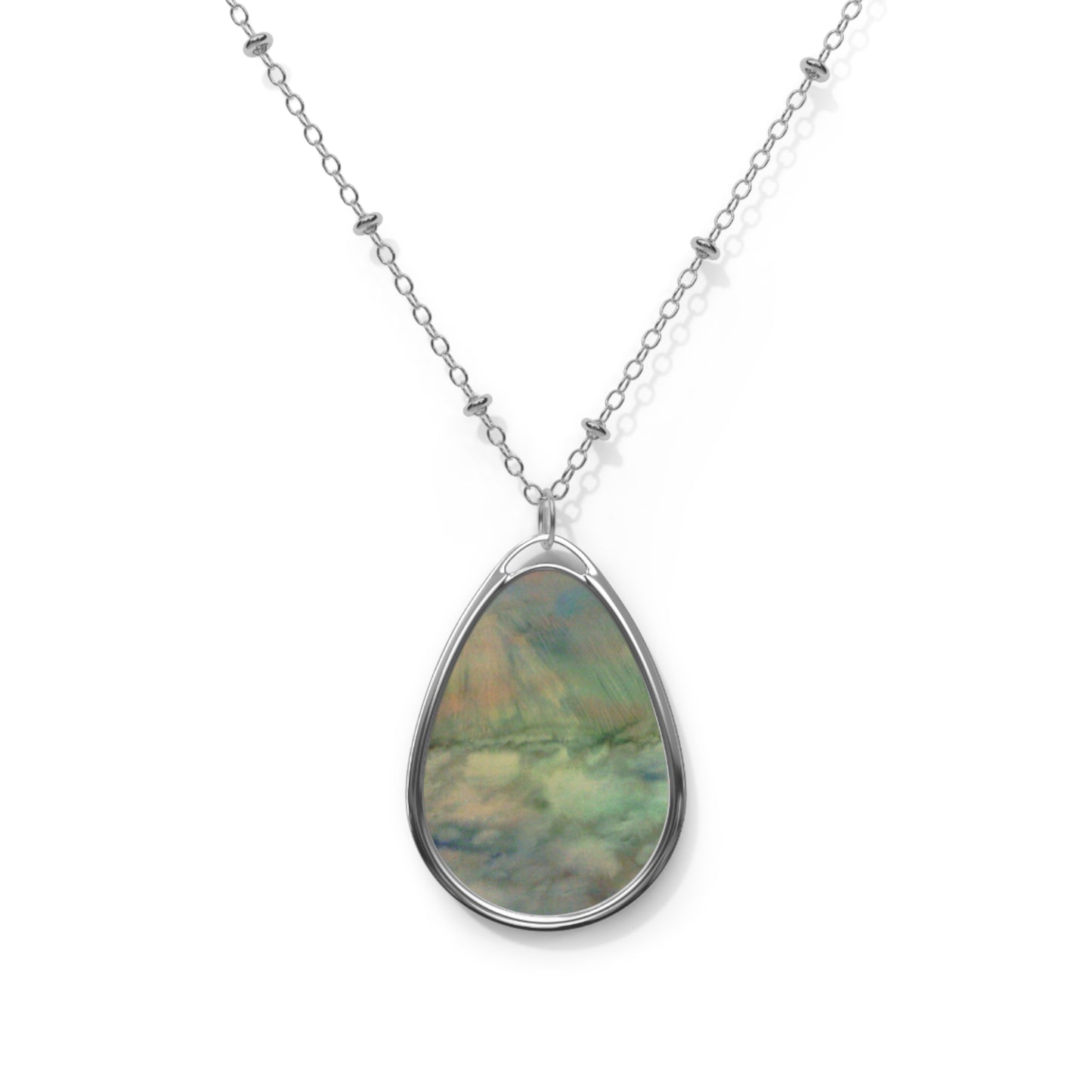 Elegant Oval Necklace - Nature-Inspired Jewelry, Teardrop Pendant, Perfect Gift for Her, Minimalist Necklace, Layering Jewelry