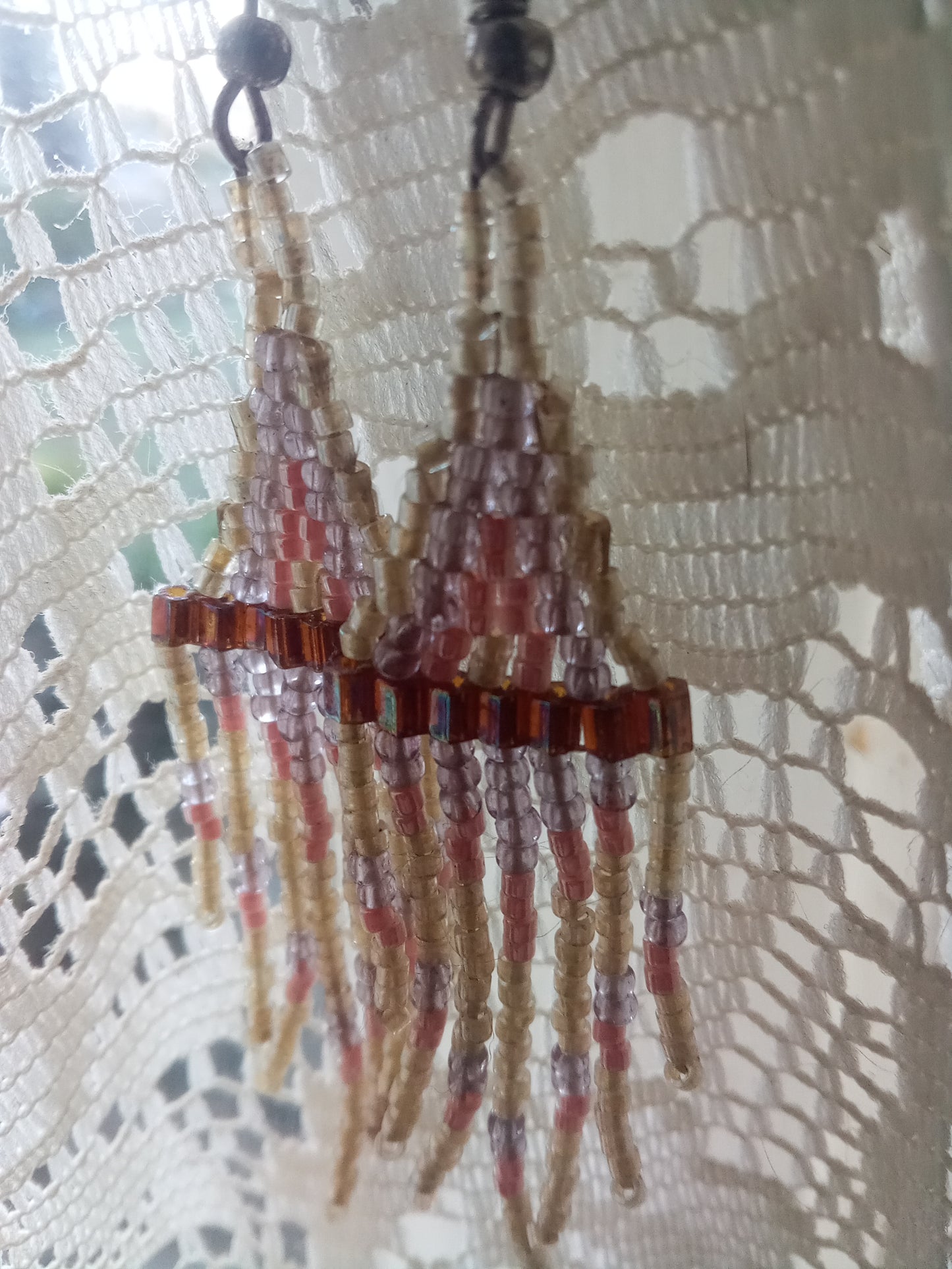 Handmade Beaded Dangle Earrings
