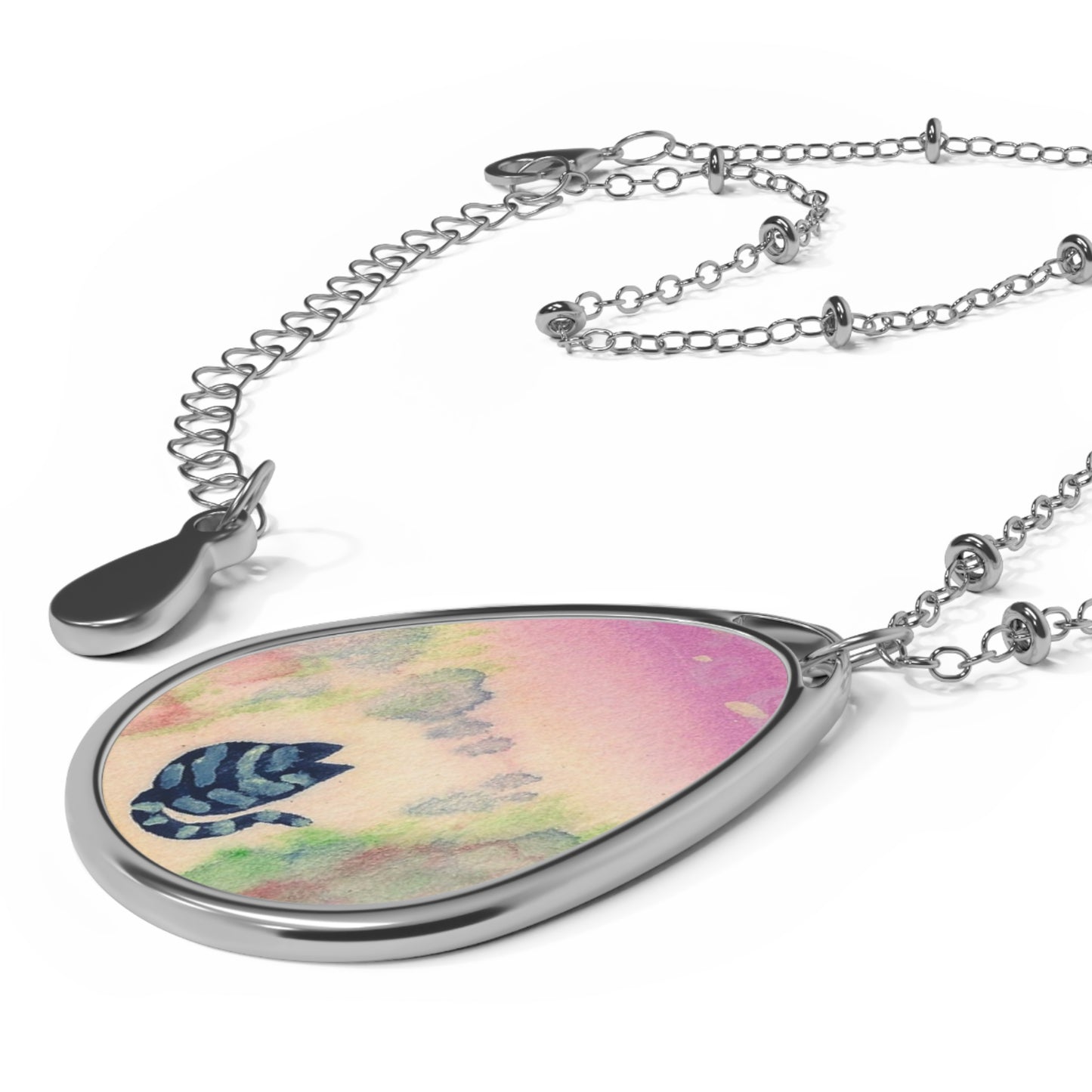 Nature-Inspired Oval Necklace, Bohemian Jewelry, Leaf Pendant, Gift for Her, Trendy Accessories, Personalized Jewelry